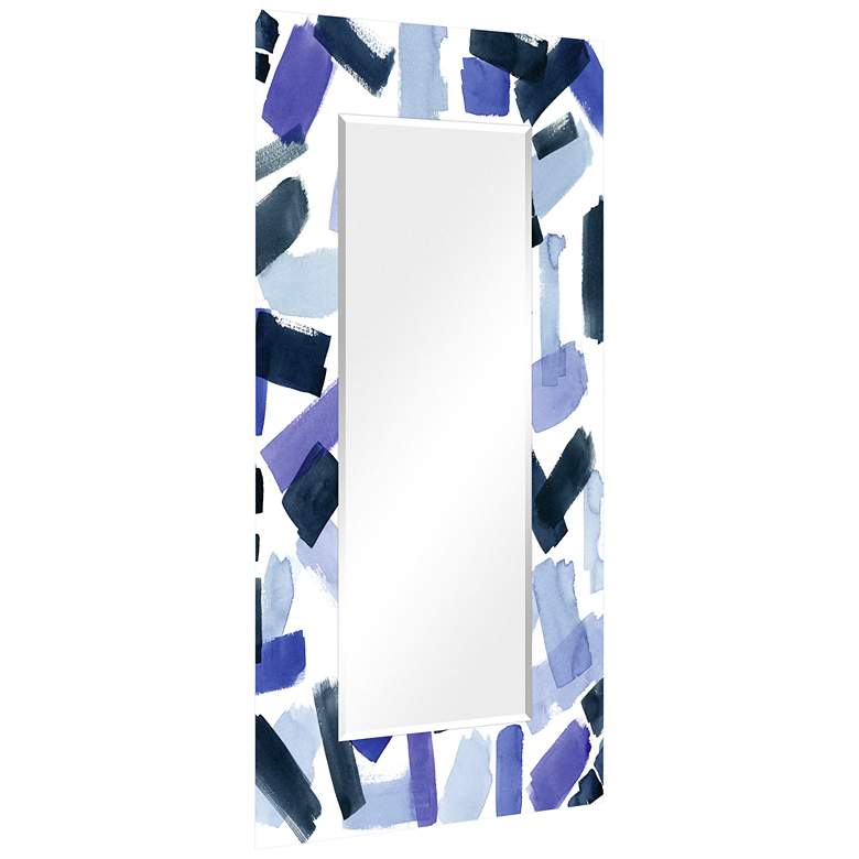 Image 5 Cerulean Strokes Art Glass 36" x 72" Rectangular Wall Mirror more views