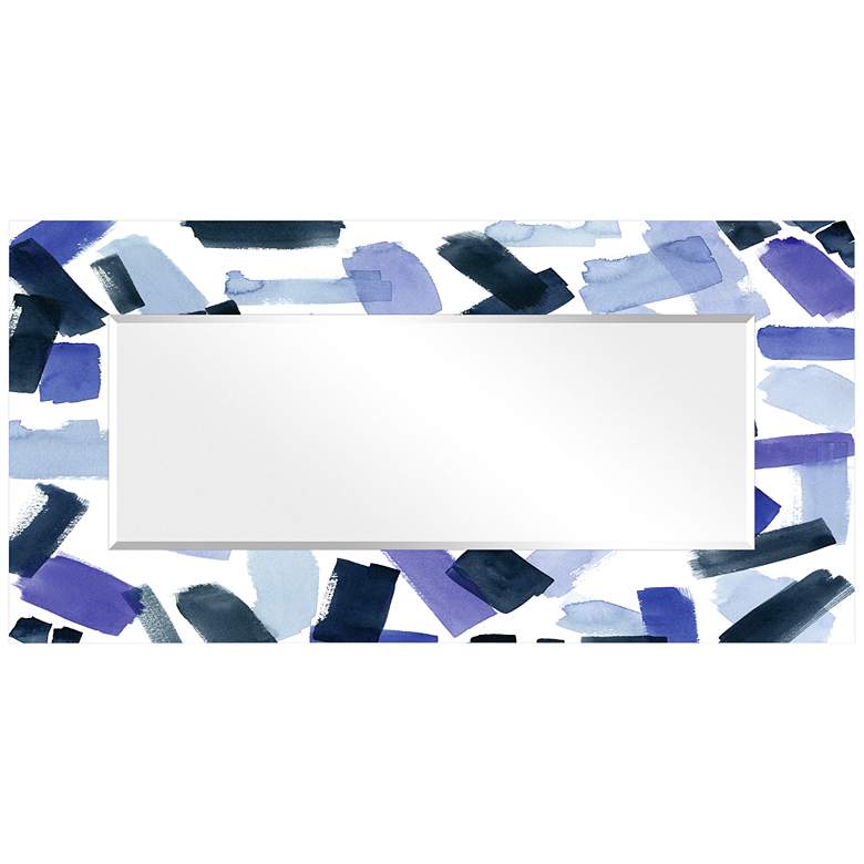 Image 6 Cerulean Strokes Art Glass 36" x 72" Rectangular Wall Mirror more views
