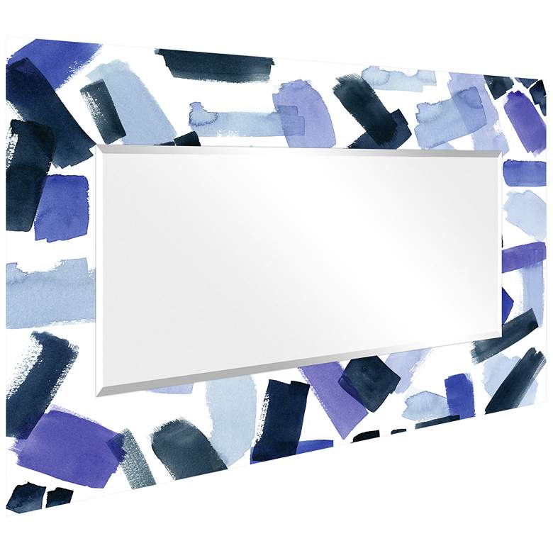 Image 7 Cerulean Strokes Art Glass 36" x 72" Rectangular Wall Mirror more views
