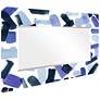 Cerulean Strokes Art Glass 36" x 72" Rectangular Wall Mirror in scene
