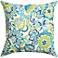Cervantes Green-Blue Floral 22" Square Indoor-Outdoor Pillow