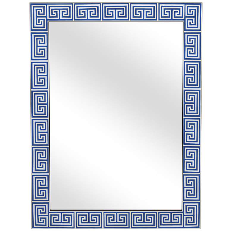 Image 1 Cesar 30" x 40" Blue And Ivory Wall Mirror