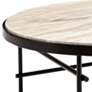 Cesario 39" Wide Creamy Marble and Black Metal Coffee Table