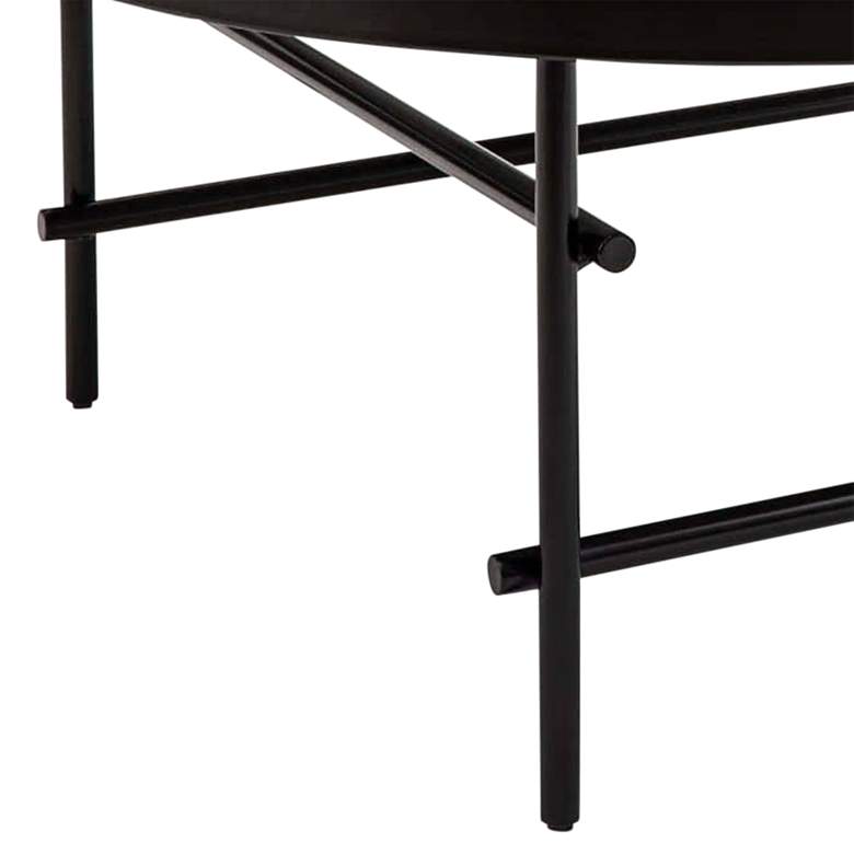 Image 3 Cesario 39" Wide Creamy Marble and Black Metal Coffee Table more views