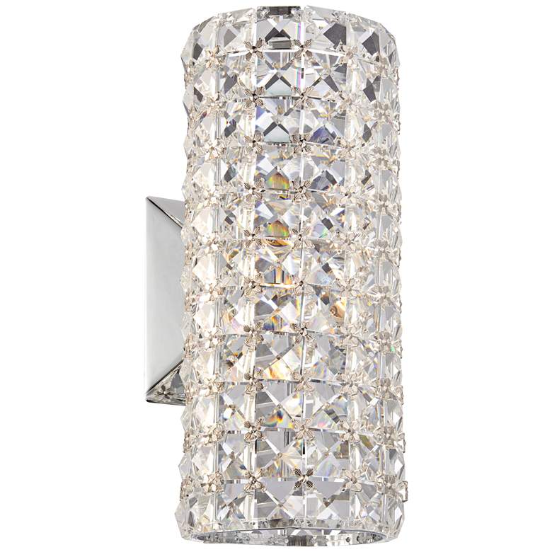 Image 3 Cesenna 10 1/4 inch High Crystal Cylinder LED Wall Sconce
