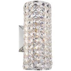 Cesenna 10 1/4&quot; High Crystal Cylinder LED Wall Sconce