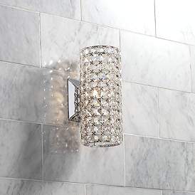 Image2 of Cesenna 10 1/4" High Crystal Cylinder LED Wall Sconce