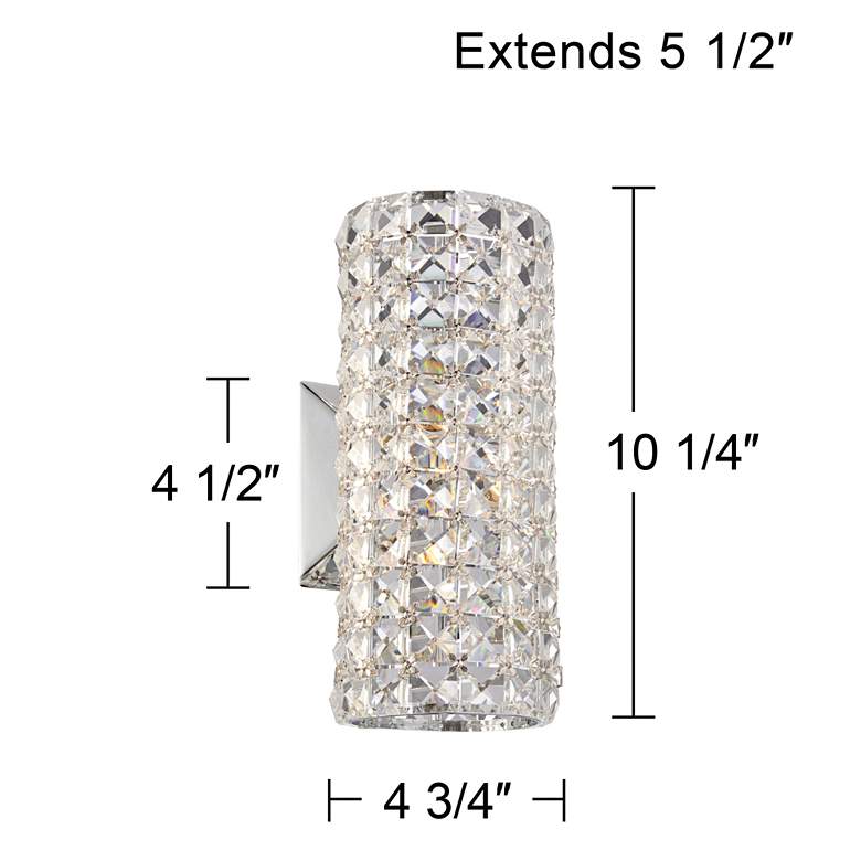Image 7 Cesenna 10 1/4" High Crystal Cylinder LED Wall Sconce more views
