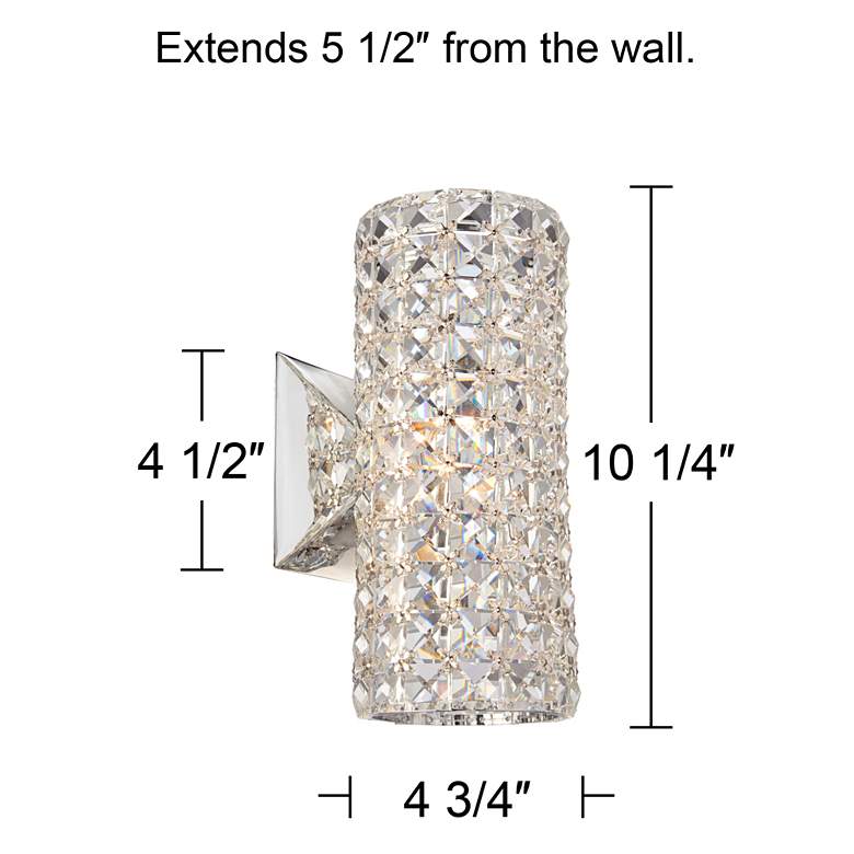 Image 7 Cesenna 10 1/4 inch High Crystal LED Wall Sconces Set of 2 more views