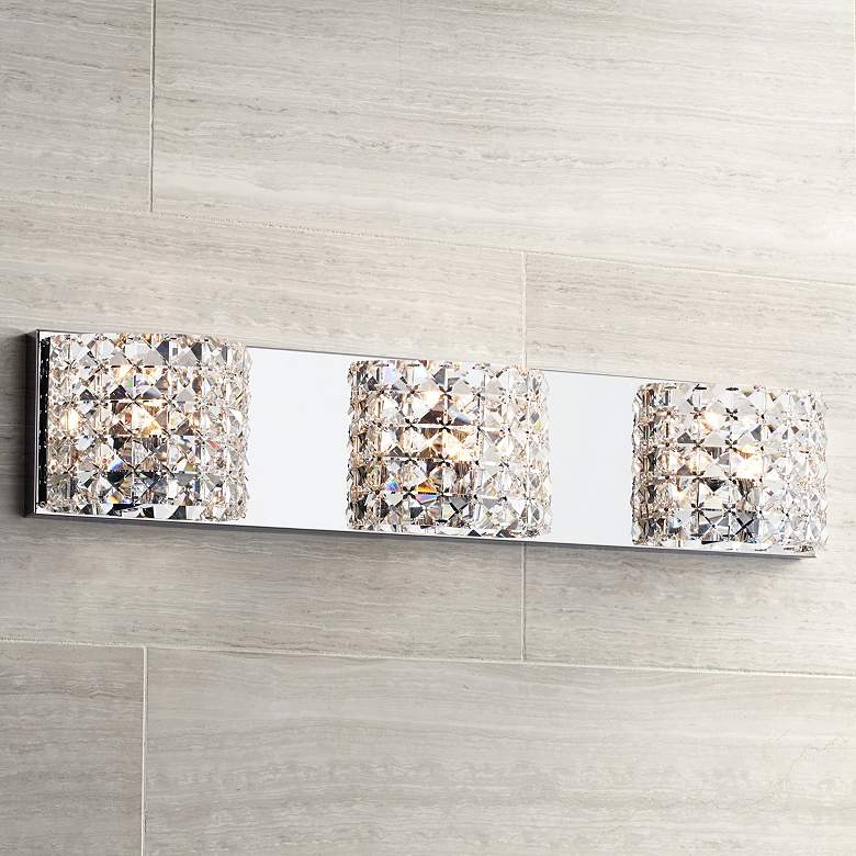 Image 1 Cesenna 25 1/2" Wide Crystal 3-Light LED Bath Vanity Light