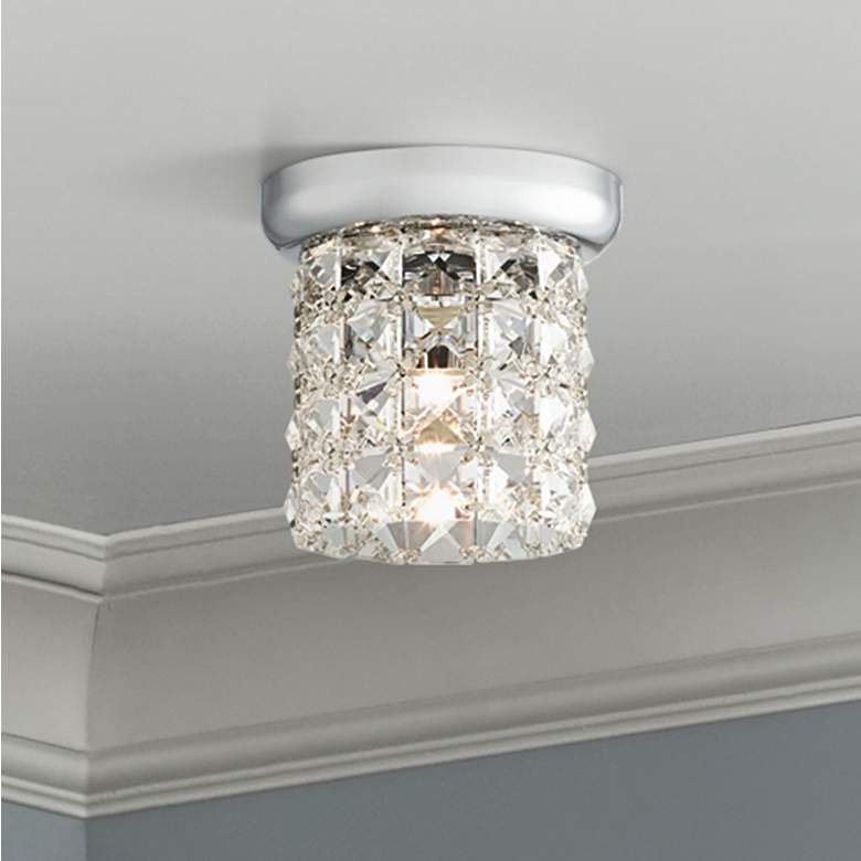 Image 1 Cesenna 4 3/4 inch Wide Crystal Ceiling Light