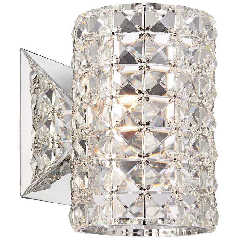 Image 3 Cesenna 6 1/2 inch High Crystal Cylinder LED Wall Sconce