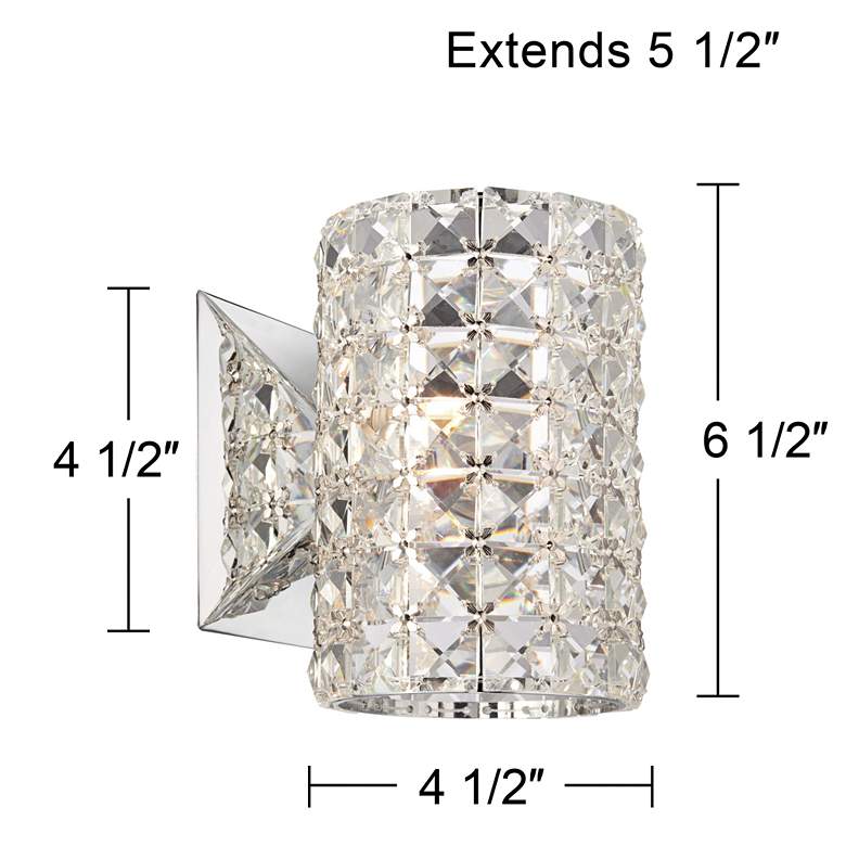 Image 7 Cesenna 6 1/2 inch High Crystal Cylinder LED Wall Sconce more views