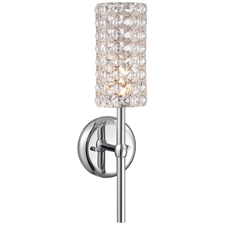 Image 3 Cesenna Cylinder 16" High Modern Crystal LED Wall Sconce