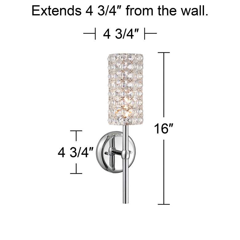 Image 6 Cesenna Cylinder 16" High Modern Crystal LED Wall Sconce more views