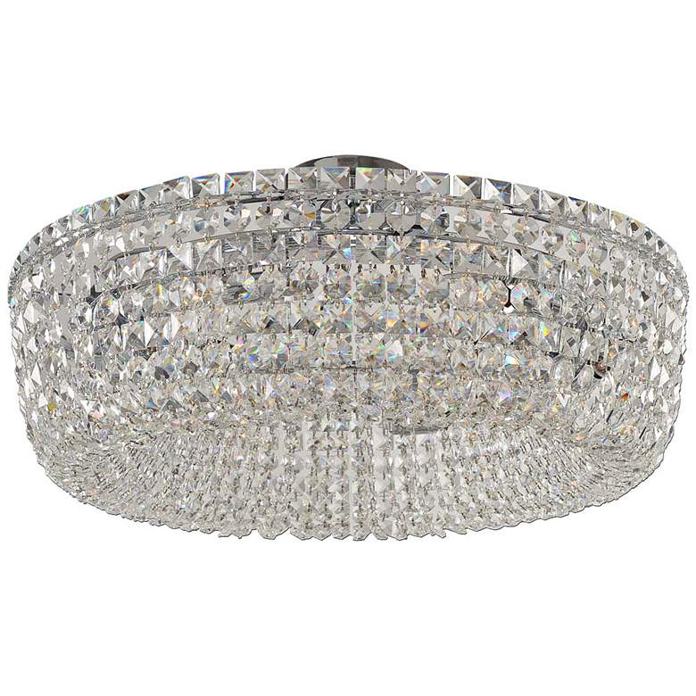 Image 2 Cessano 24 inch Wide 6-Light Polished Chrome and Glass Ceiling Light