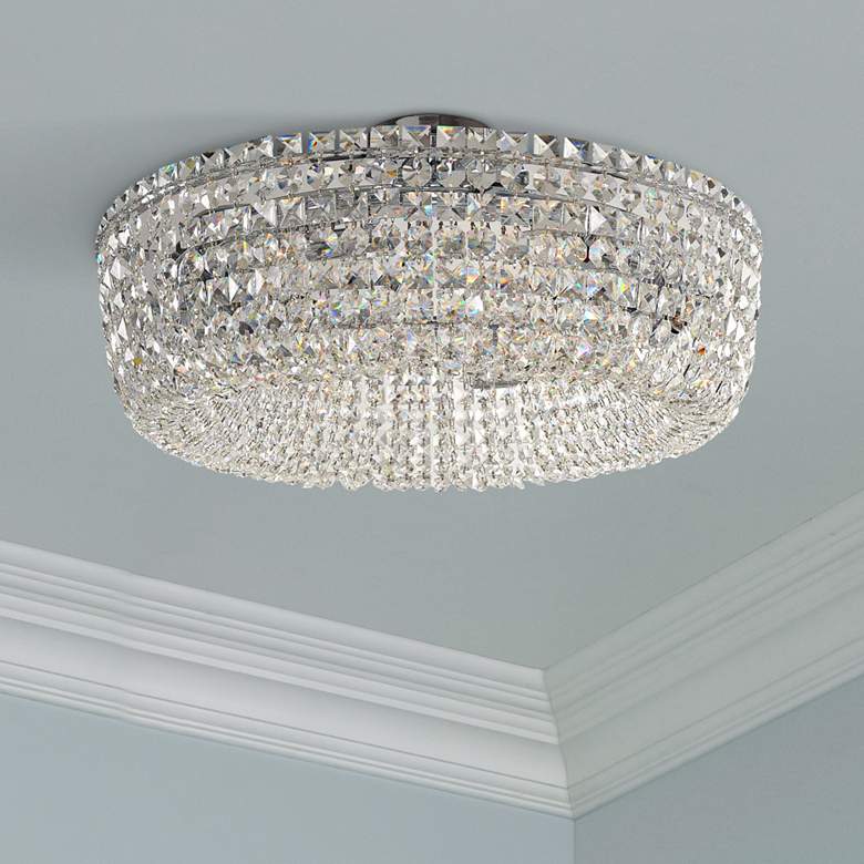 Image 1 Cessano 24 inch Wide 6-Light Polished Chrome and Glass Ceiling Light