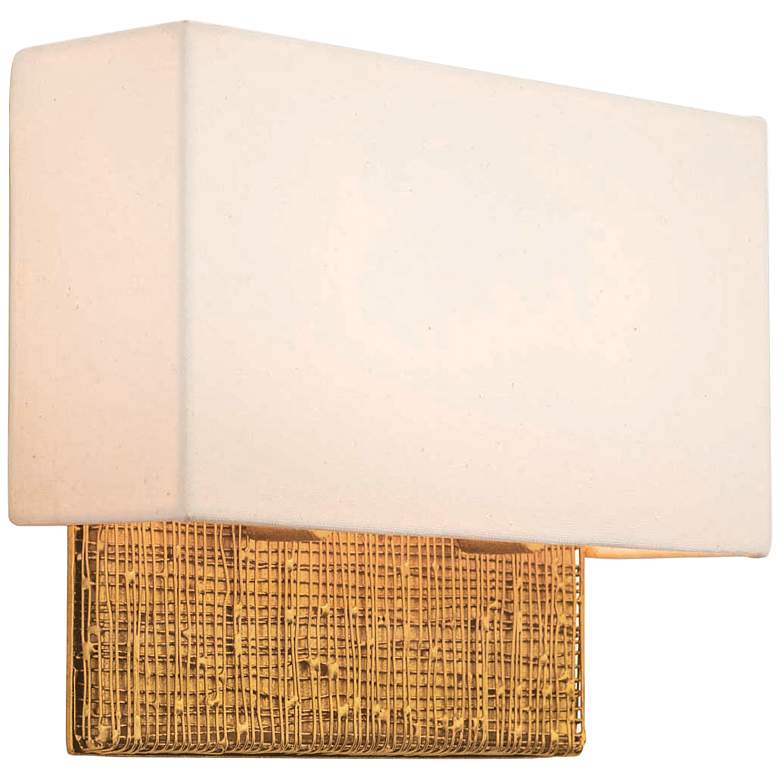 Image 1 Cestino 10 inch High Gold Leaf Wall Sconce