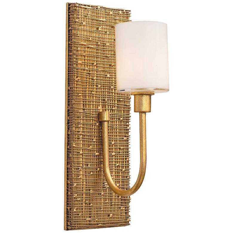 Image 1 Cestino 14" High Gold Leaf LED Wall Sconce
