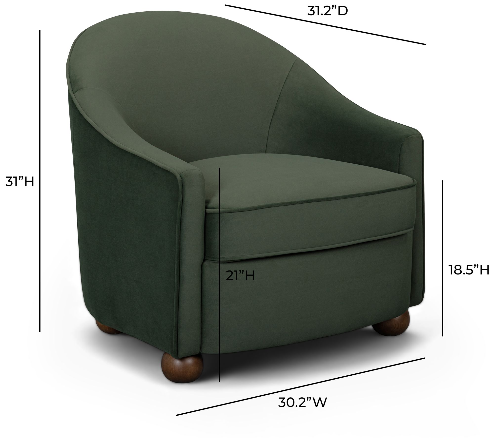Image 6 Cettie Green Velvet Accent Chair more views