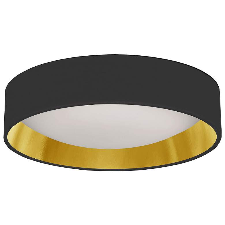 Image 1 CFLD 11 inch Wide Black and Gold Shade LED Flush Mount