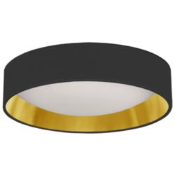CFLD 11&quot; Wide Black and Gold Shade LED Flush Mount
