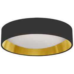 CFLD 15&quot; Wide Black and Gold Shade LED Flush Mount