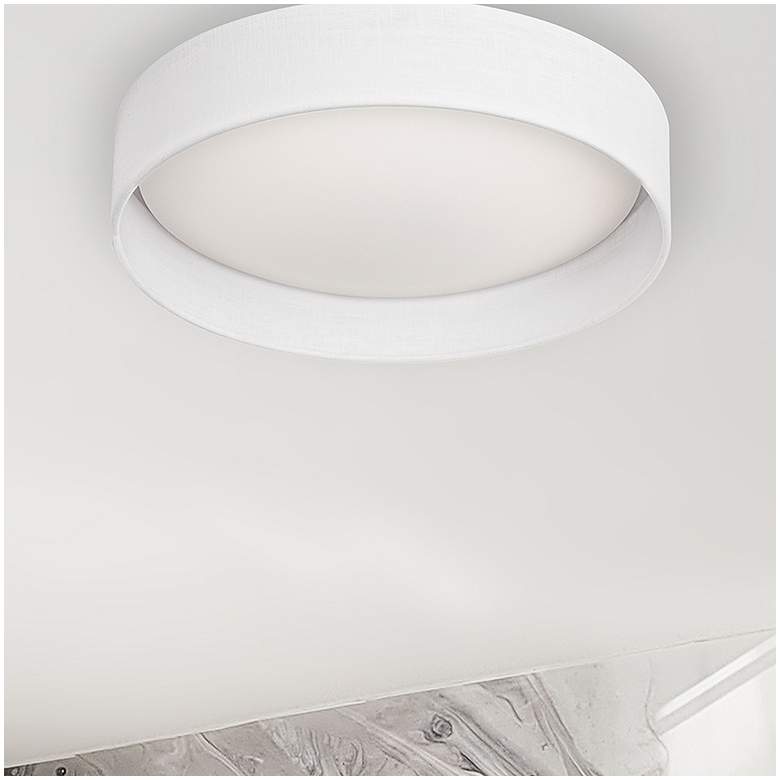 Image 1 CFLD 15" Wide Ivory Shade LED Flush Mount