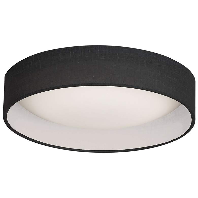 Image 1 CFLD 15 inch Wide LED Flush Mount With Black Shade