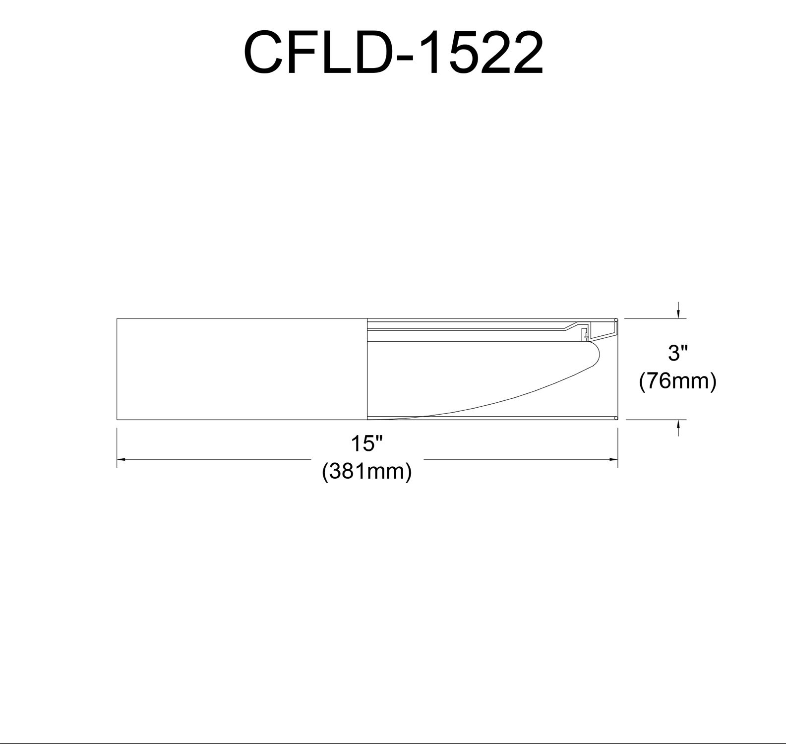 CFLD 15" Wide LED Flush Mount With Black Shade