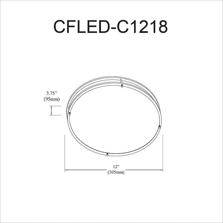 Image 2 CFLED 12" Wide Bronze Ceiling Flush Mount more views