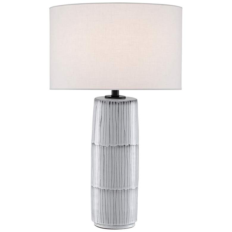 Image 1 Chaarla Off-White and Gray Terracotta Column Table Lamp