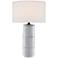 Chaarla Off-White and Gray Terracotta Column Table Lamp