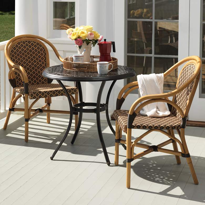 Image 1 Chace Natural Bent Rattan Dining Armchair Set of 2
