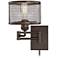 Chad Industrial Cage Plug-In Swing Arm LED Wall Lamp
