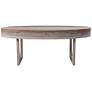 Chadkirk 43 1/4" Wide Brown Faux Marble Oval Cocktail Table