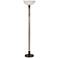 Chadwick Bronze and Faux Wood Rustic Torchiere Floor Lamp
