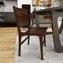 Chadwick Brown Cow Leather Woven Dining Chairs Set of 2