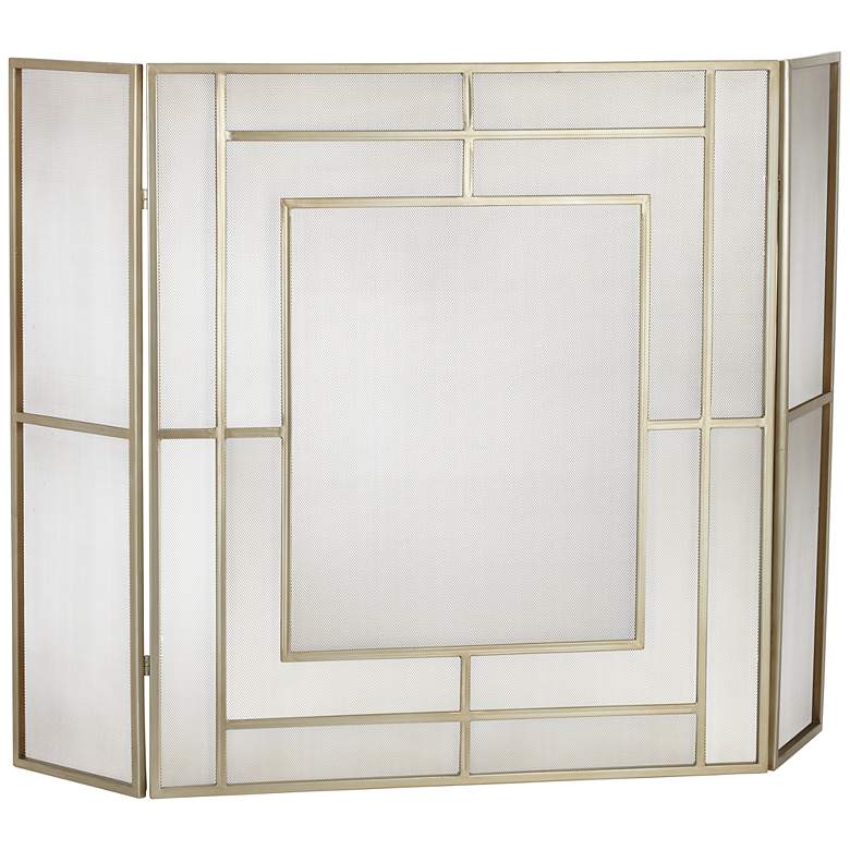 Image 1 Chadwicke Gold 35 inch High 3-Panel Fireplace Screen