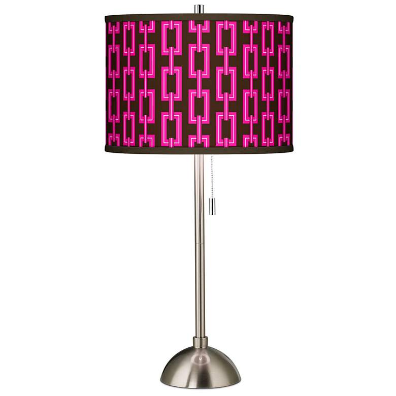 Image 1 Chain Links Giclee Brushed Steel Table Lamp