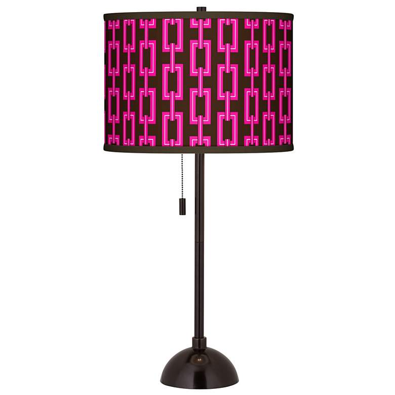 Image 1 Chain Links Giclee Glow Tiger Bronze Club Table Lamp