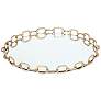 Chain Links Polished Brass Mirrored Round Decorative Tray