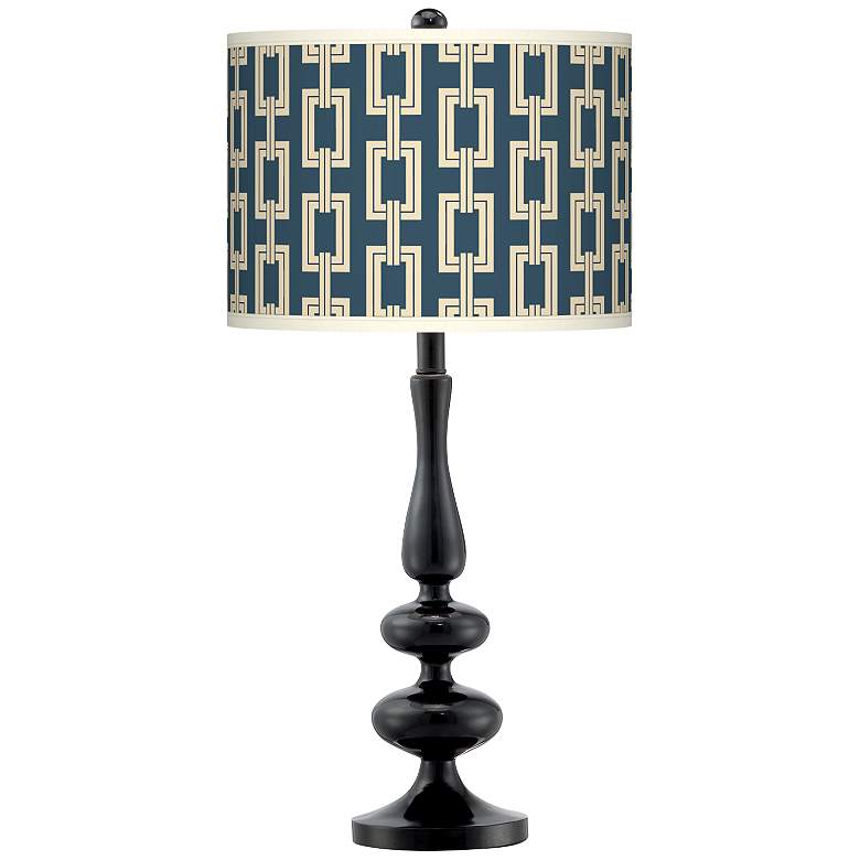 Image 1 Chain Links Vanilla Giclee Paley Black Table Lamp