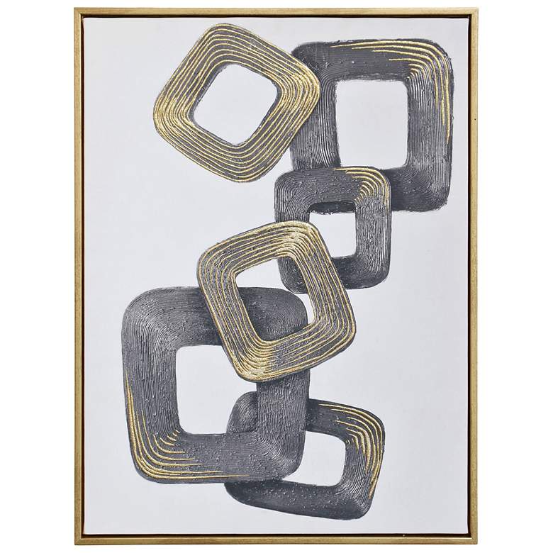 Image 1 Chain Reaction - Printed Canvas Framed with Foil Accents Wall Art