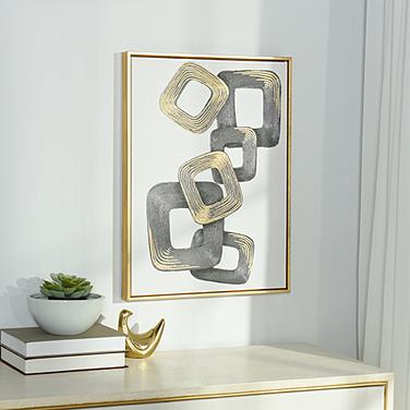 Chain Reaction - Printed Canvas Framed with Foil Accents Wall Art
