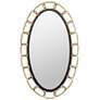 Chains of Love 24x40 Oval Wall Mirror - Matte Black/Textured Gold