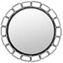 1_Chains of Love Matte Black and Silver 30" Round Wall Mirror