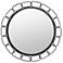 Chains of Love Matte Black and Silver 30" Round Wall Mirror