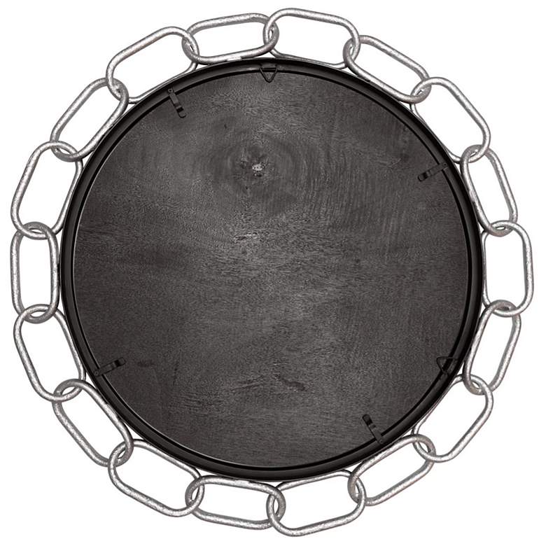 Image 3 Chains of Love Matte Black and Silver 30" Round Wall Mirror more views
