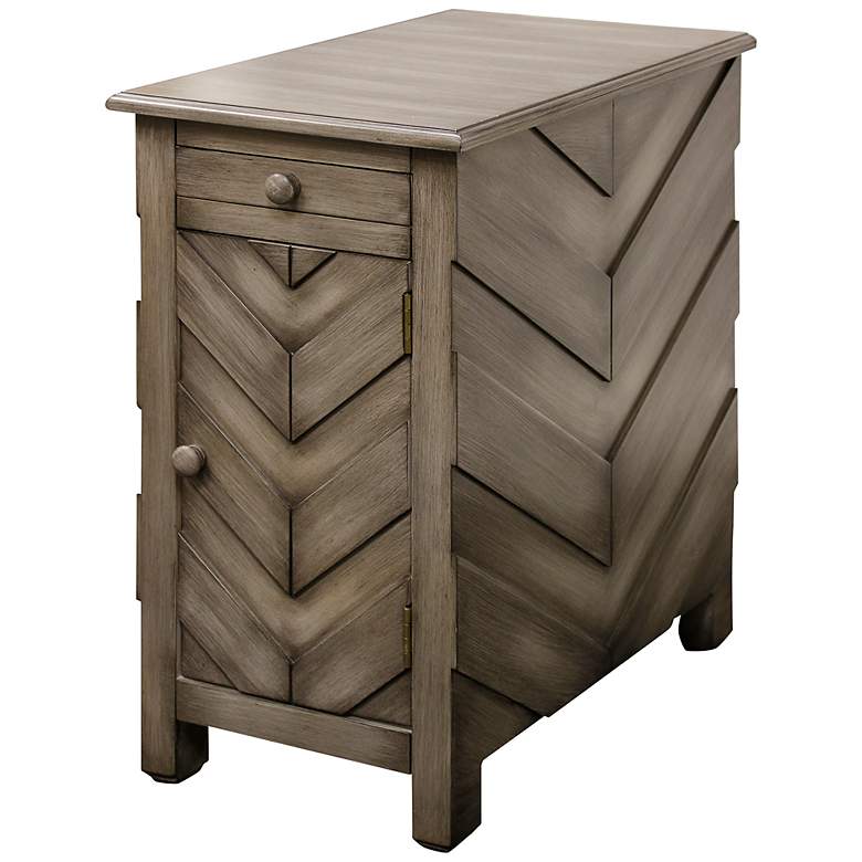 Image 1 Chairside Arrow Brushed Brown End Table with USB Charge Port